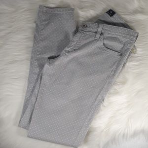 AG Stevie Light Grey / Gray Polka Dot Ankle Straight Leg Jeans - Size 27 R